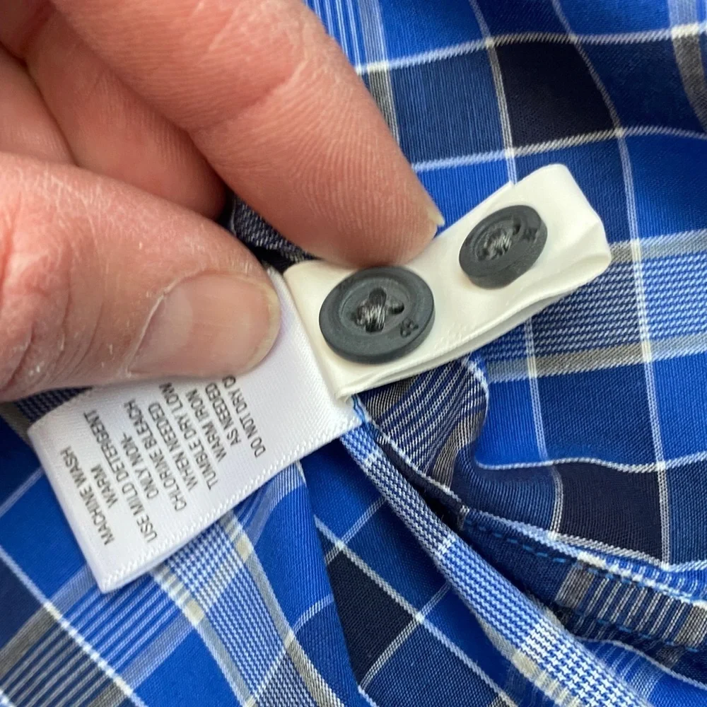 Banana Republic slim fit Blue Checkered Button-Down Shirt